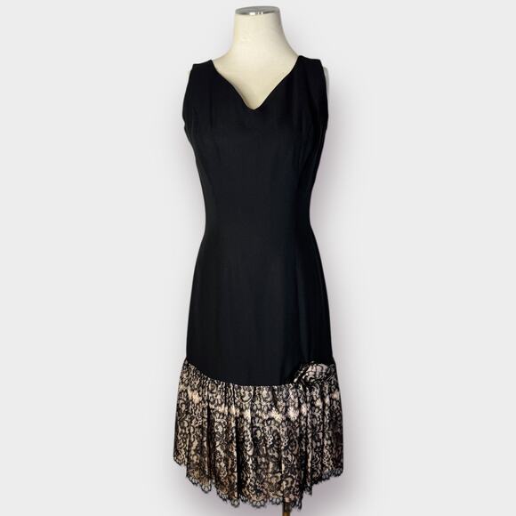 60s Miss Melinda Black Party Dress Size S - Picture 4 of 9